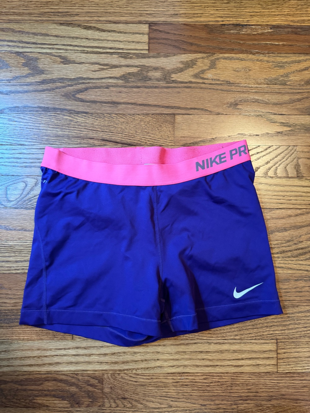 Nike Purple Bike Shorts with Pink Waistband
